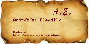 Andrási Elemér névjegykártya